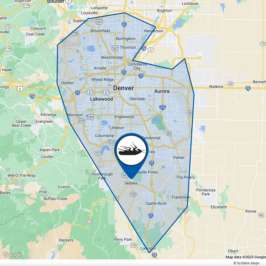 Whitmore Pest Control Service Area Map Denver, Colorado